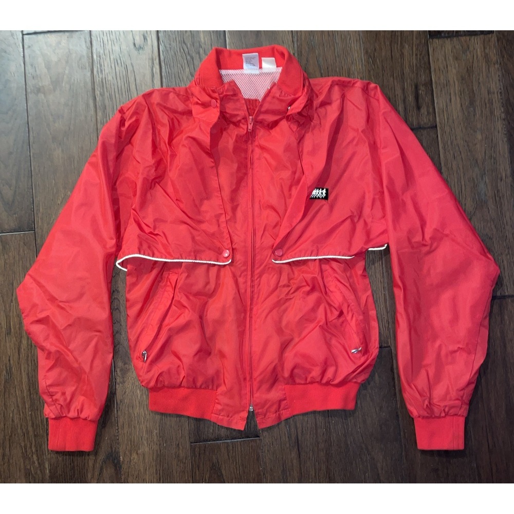 Frank Shorter Womens Red‎ Convertible Long Sleeve Sports Running Jacket Size M